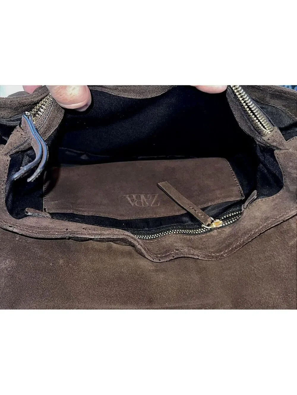 Zara Quilted Brown Suede Leather Chain Flap Shoulder Bag Whimsigoth Academic